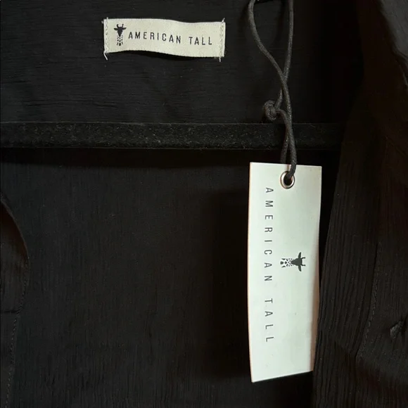 American Tall Long Sleeve Crinkle Blouse for Tall Women in Black Size LL / Tall - Picture 5 of 5